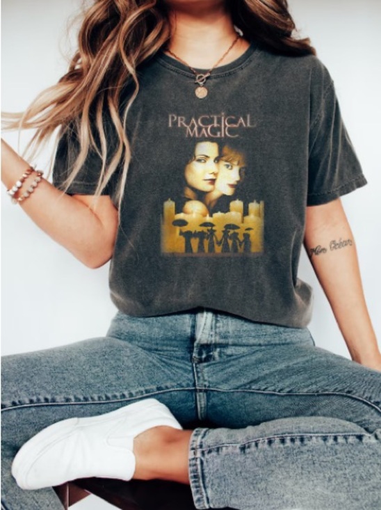 Comfort Colors Tops - Practical Magic 1998 Shirt, Vintage Witch Movie Halloween Midnight Margaritas